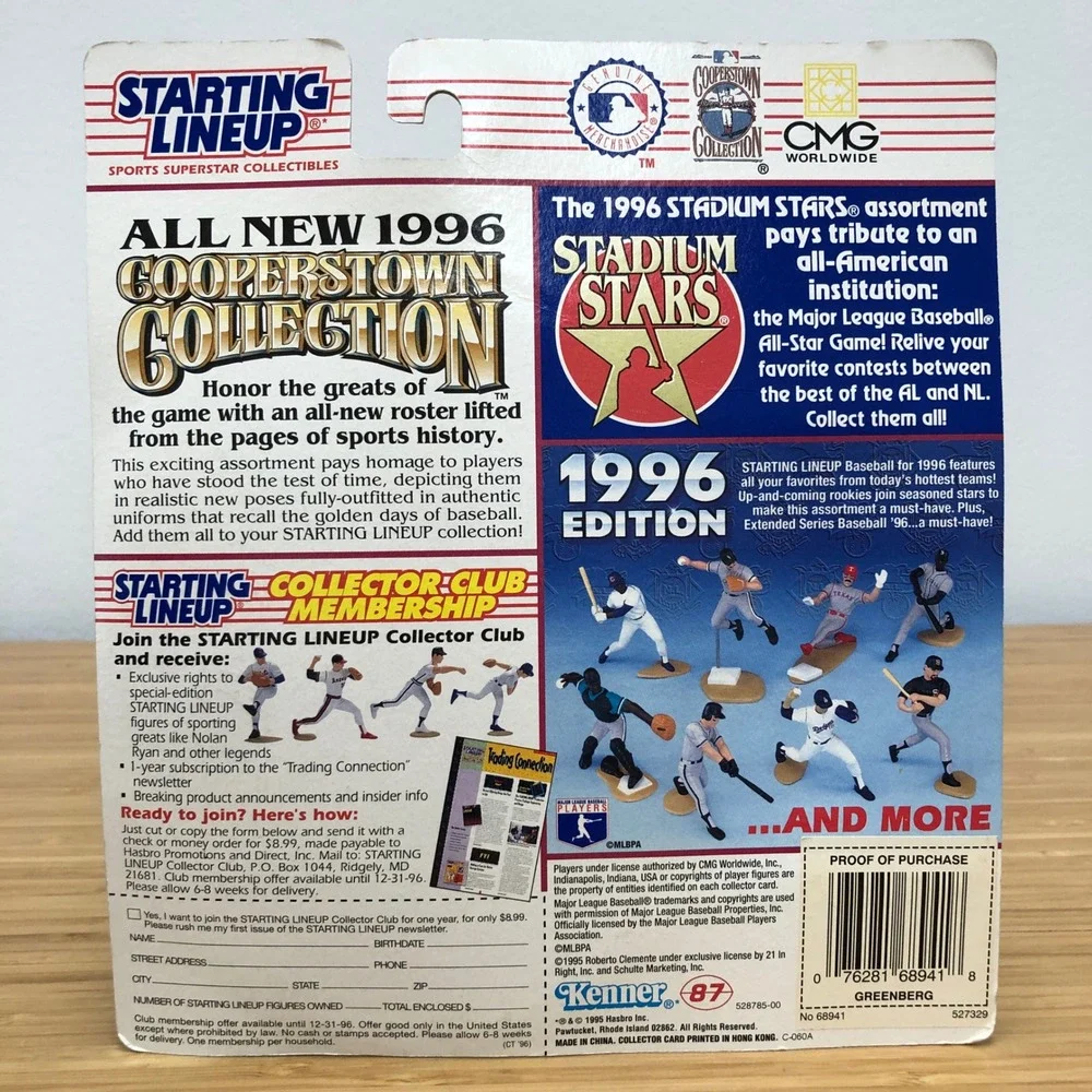Starting Lineup Action Figure Fans White 1996 Hank Greenberg Cooperstown